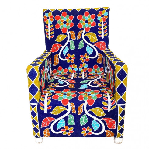 African Beaded Yoruba chair