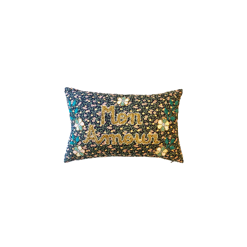 Embroidered cushion MON AMOUR