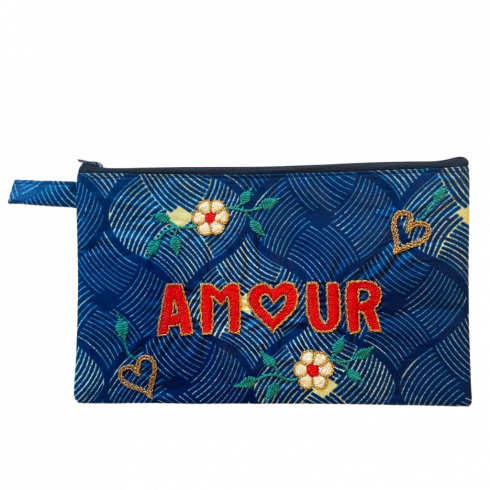 AMOUR embroidered clutch