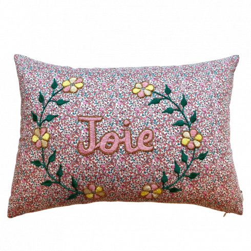 Coussin brodé Joie