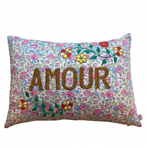 Embroidered cushion AMOUR