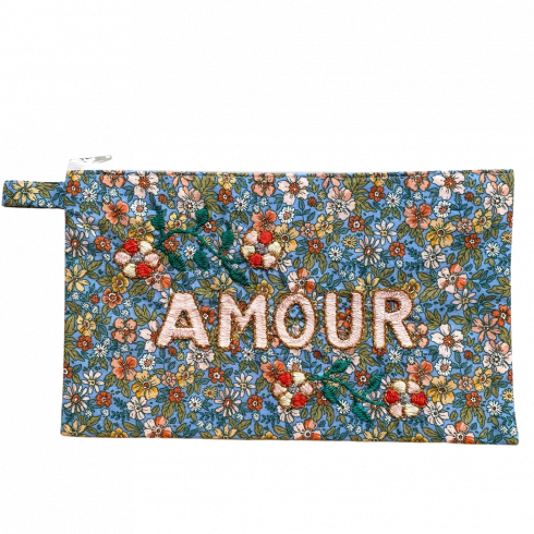 AMOUR embroidered clutch