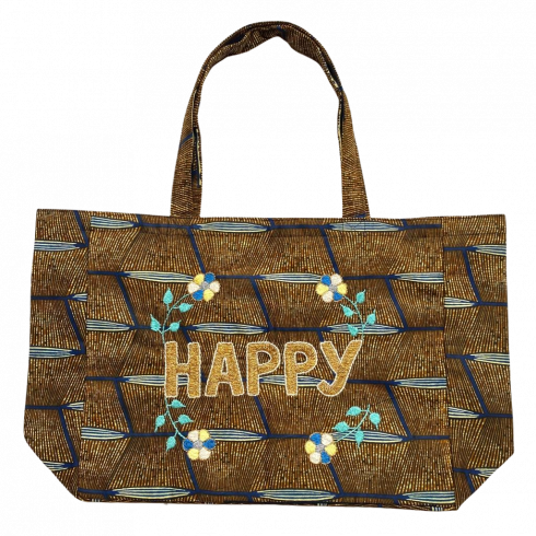 Kossiwa bag embroidered HAPPY