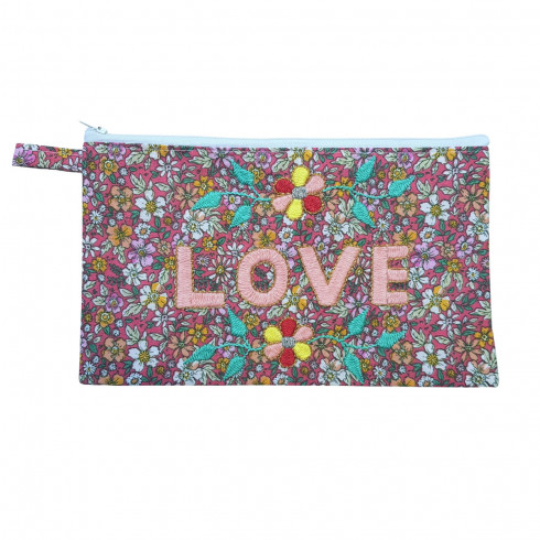 LOVE embroidered clutch