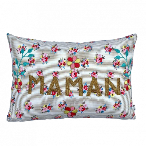 Embroidered cushion MAMAN