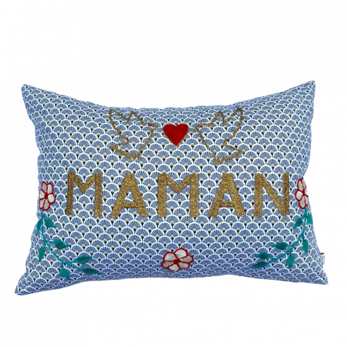 Embroidered cushion MAMAN