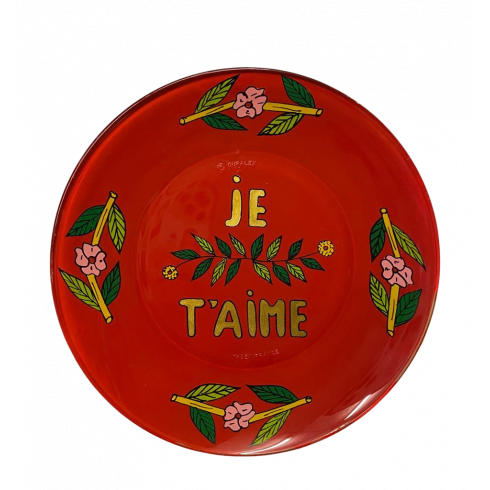 Dessert Hand painted plate - Red - Je...