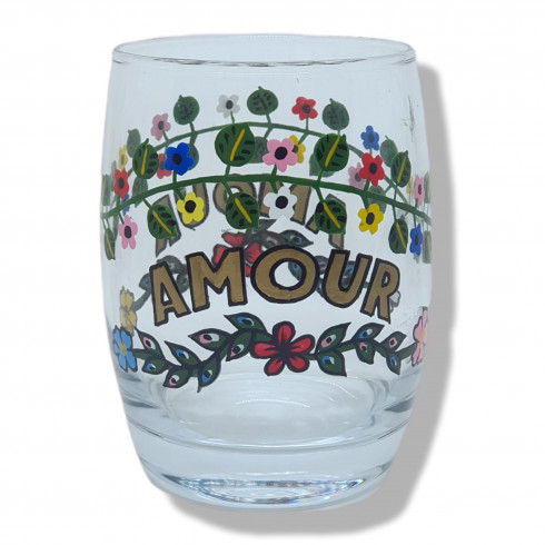 Hand painted glass AMOUR