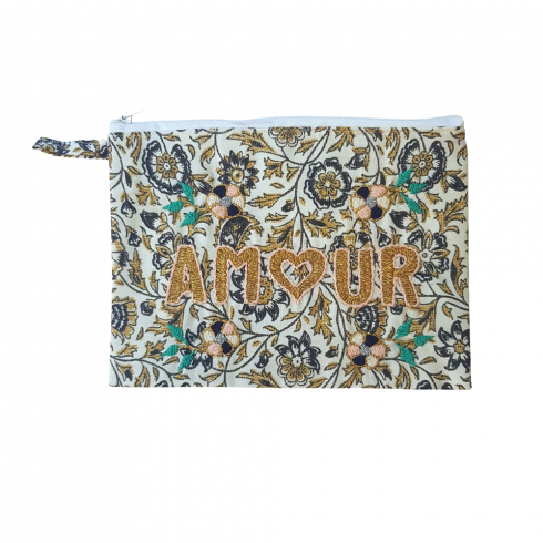 AMOUR embroidered clutch M