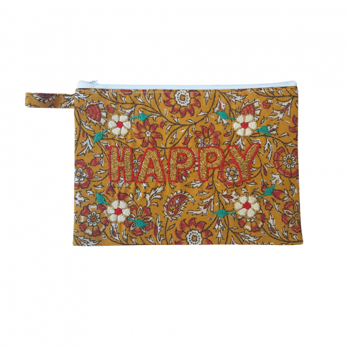 HAPPY embroidered clutch M