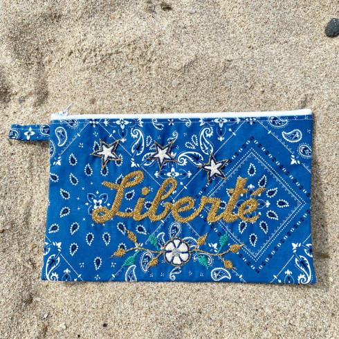 Liberté embroidered clutch L
