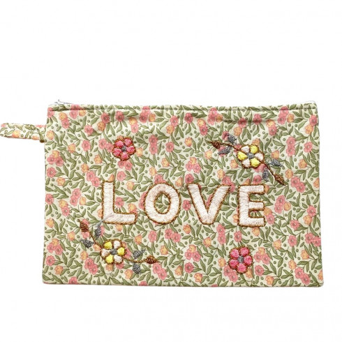 LOVE MM embroidered clutch