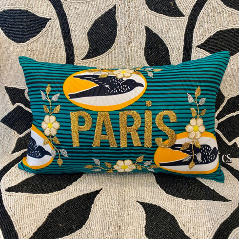 Mini embroidered cushion PARIS