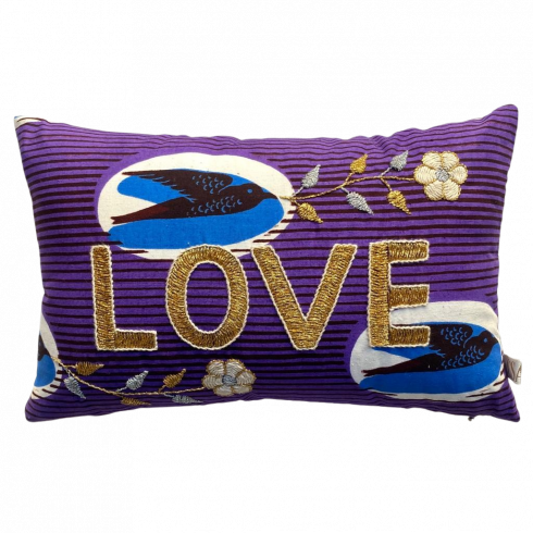 Mini embroidered cushion LOVE