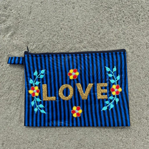 LOVE MM embroidered clutch