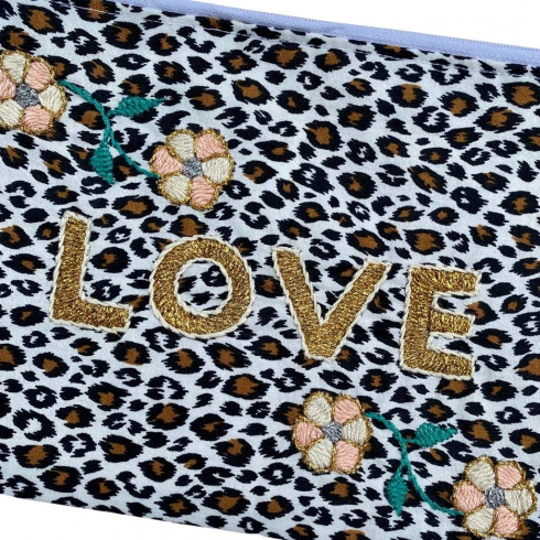 LOVE GM embroidered clutch