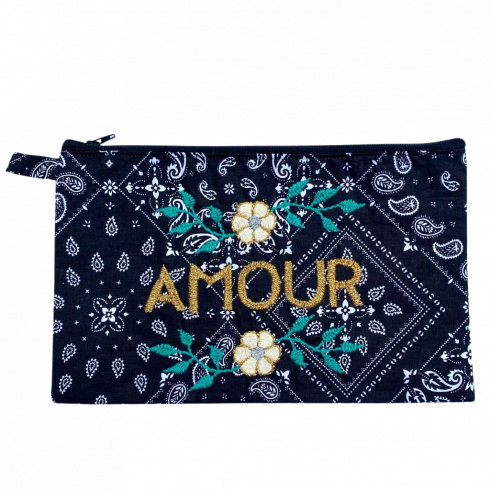 Amour embroidered clutch L
