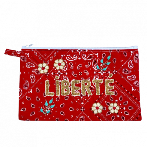 Liberté embroidered clutch L