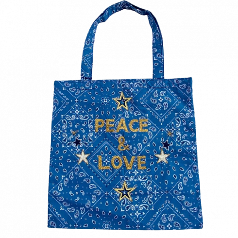 Lisette bag embroidered PEACE AND LOVE