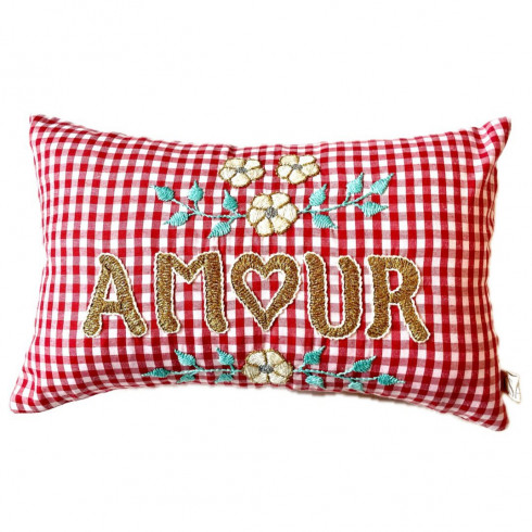 Mini embroidered cushion AMOUR