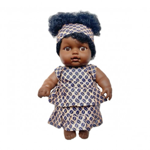 Amy doll blue and beige dress