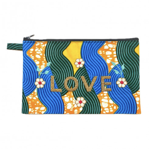 GM Love embroidered pouch