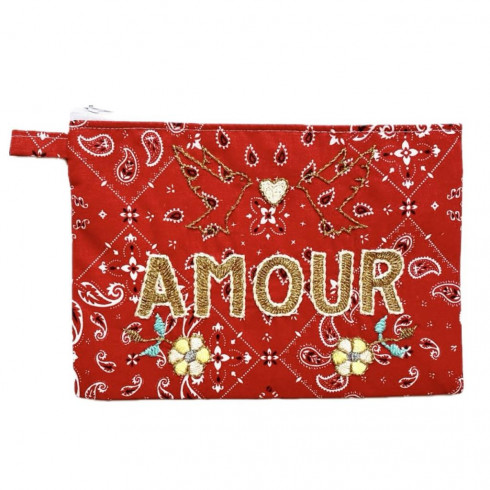 New embroidered MM pouch Amour