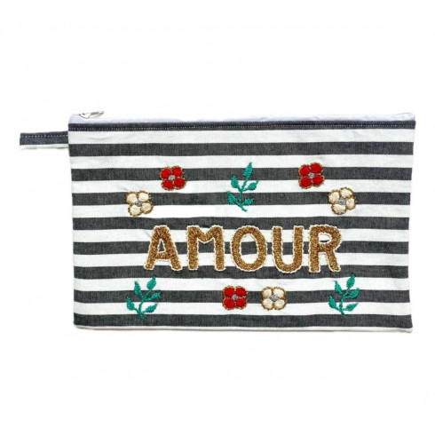 Amour GM embroidered clutch