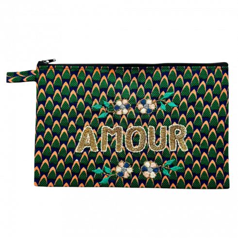 GM Amour embroidered pouch