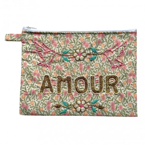 Embroidered pouch Amour M