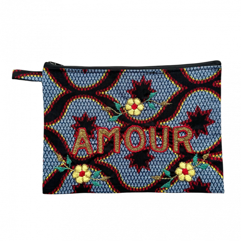 Embroidered pouch Amour M