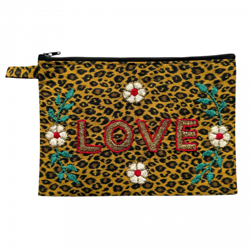 LOVE embroidered clutch M