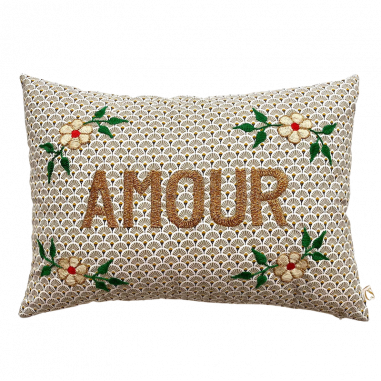 Coussin brodé AMOUR