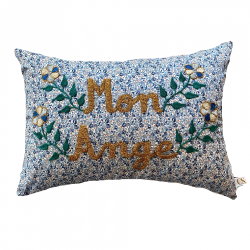 Embroidered cushion MON ANGE