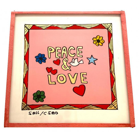 Painting under glass 10x10 cm - Peace...