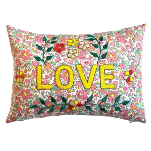 Embroidered cushion LOVE