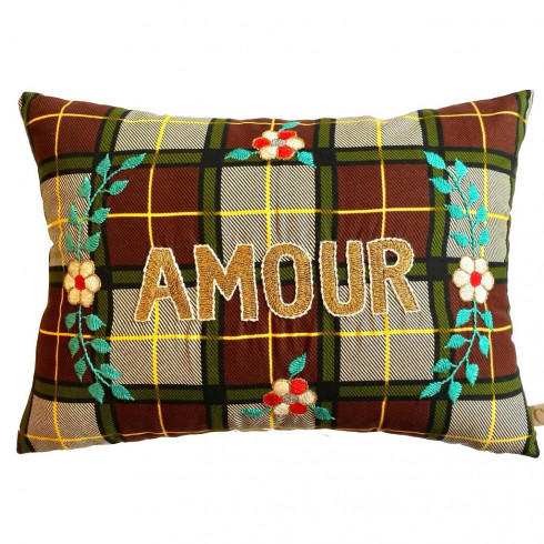 Coussin brodé AMOUR