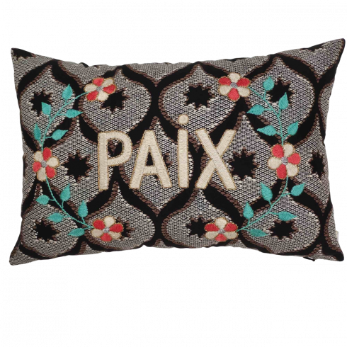 Embroidered wax cushion PAIX